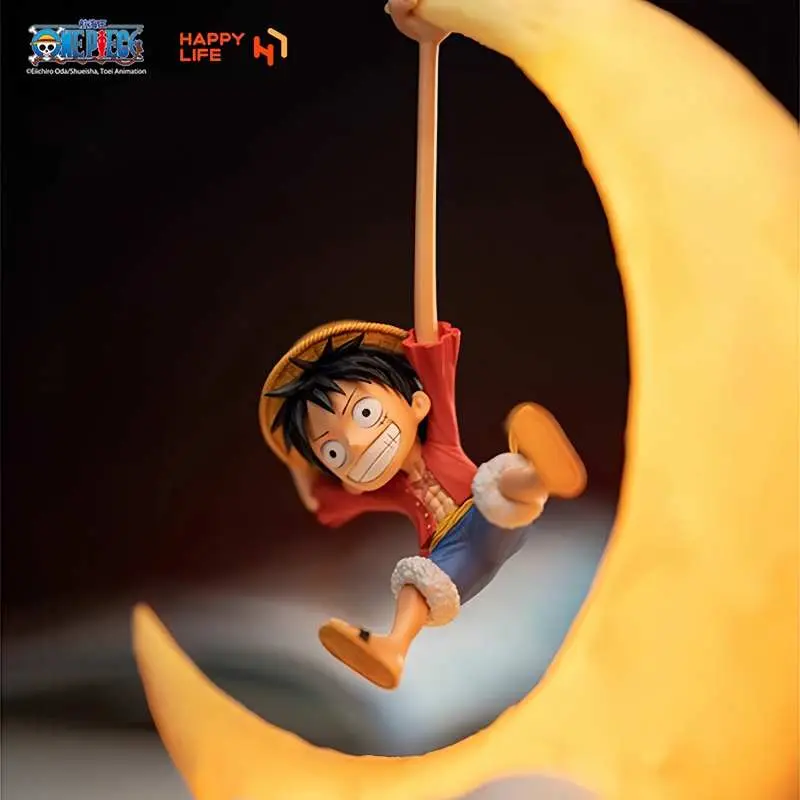 One Piece Original Luffy Night Light Anime Peripheral Desktop Decoration Magnetic Control Moon Lamp Children Funny Holiday Gifts