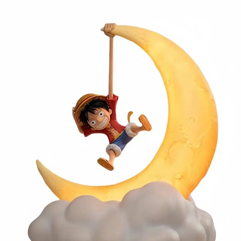 One Piece Original Luffy Night Light Anime Peripheral Desktop Decoration Magnetic Control Moon Lamp Children Funny Holiday Gifts
