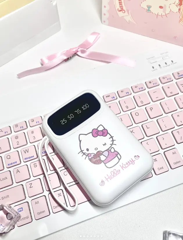 Kuromi 10000mah Power Bank With Built-In Cables - 18w Pd Fast Charging, Ultra Slim Portable Charger For Phone