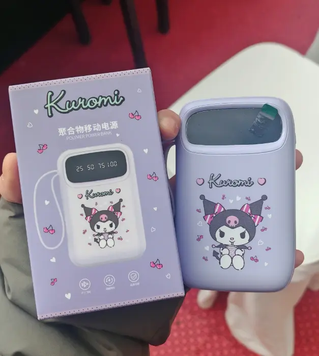 Kuromi 10000mah Power Bank With Built-In Cables - 18w Pd Fast Charging, Ultra Slim Portable Charger For Phone