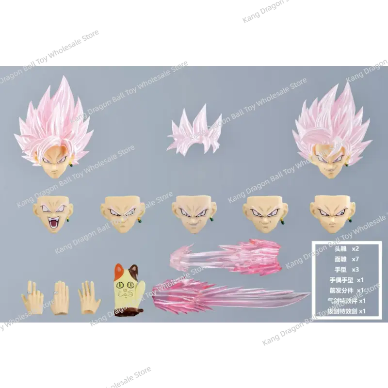 DL CUSTOM Dragon Ball Z Super Saiyan Rosé Son Goku Black Zamasu Head Accessories Head Sculpt Anime Action Figures Model Toy Gift
