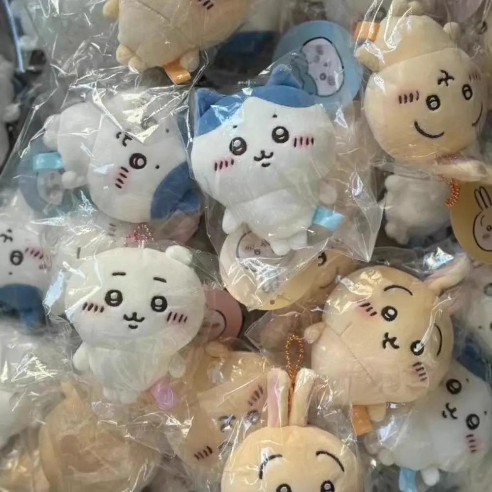 MONISO Kawaii Chiikawa Japanese Selfdeprecating Bear Pendant Plush Toy Doll Cute Bear Schoolbag Hanging Cartoon Rabbit Keychain