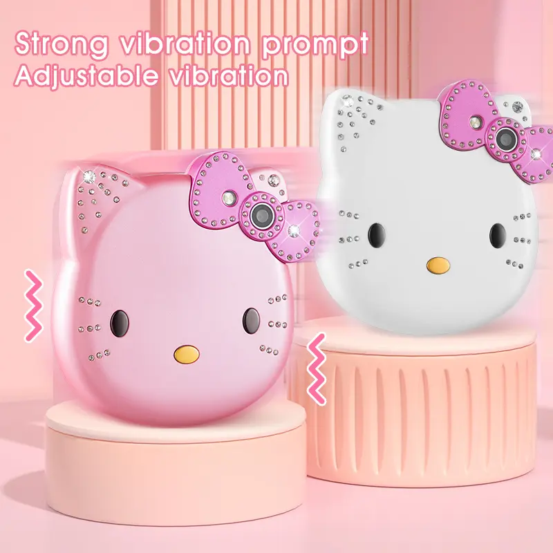2024Hot miniso Hello Kitty Kawaii Mini Flip Phone I68 Girl Mobile Phone Student Anime Phone Music Mobile Phone Kid Birthday Gift