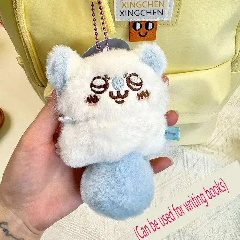 Fluffy Chiikawa Momonga Plush Keychain Flying Squirrel Mascot Pendant Cute Anime Stuffed Toy Bag Accessory Gift for Backpack