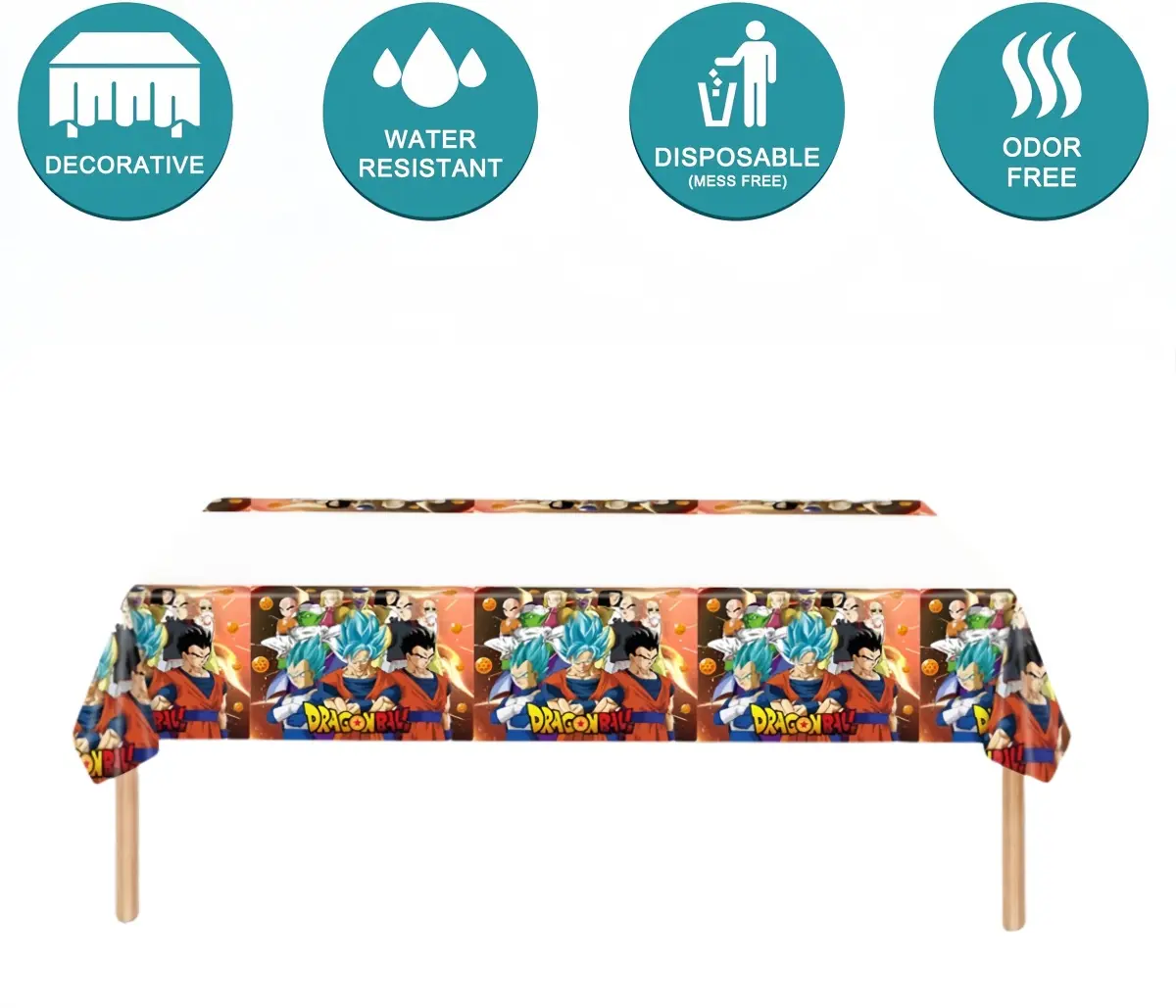 Dragon Ball Disposable Tablecloth Birthday Party Decorations Goku Disposable Table Cloth Table Kids Baby Shower Gifts Party Supp