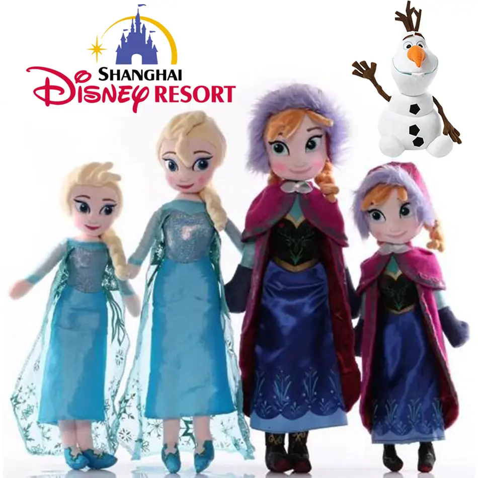 40-50 CM Frozen Anna Elsa Dolls Snow Queen Princess Anna Elsa Doll Toys Stuffed Frozen Plush Kids Toys Birthday Christmas Gift