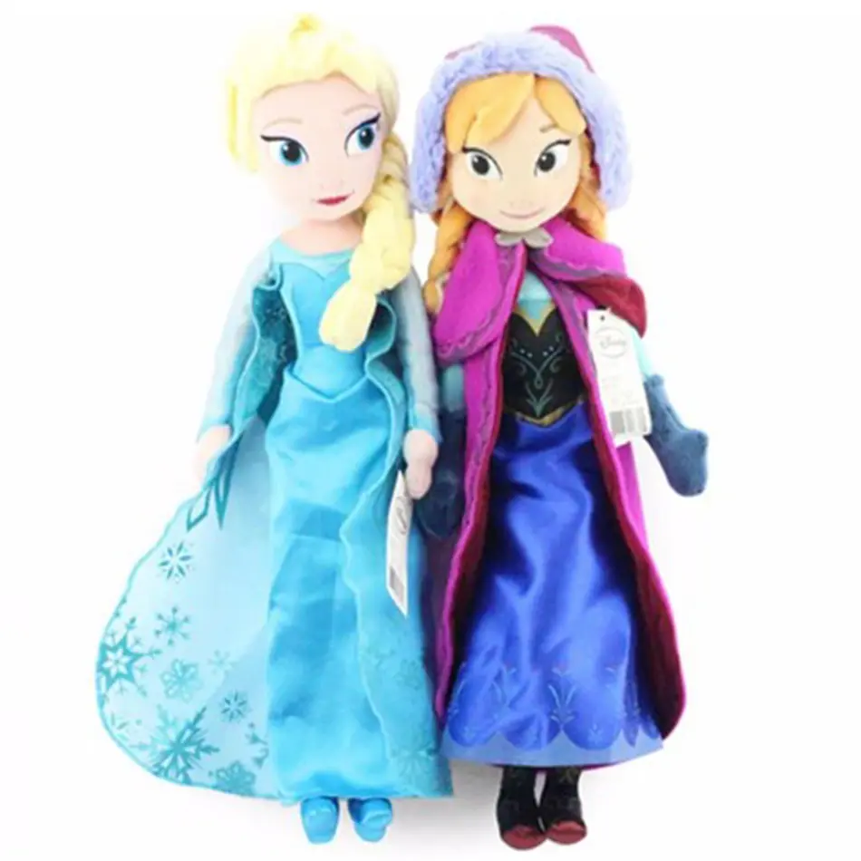 40-50 CM Frozen Anna Elsa Dolls Snow Queen Princess Anna Elsa Doll Toys Stuffed Frozen Plush Kids Toys Birthday Christmas Gift
