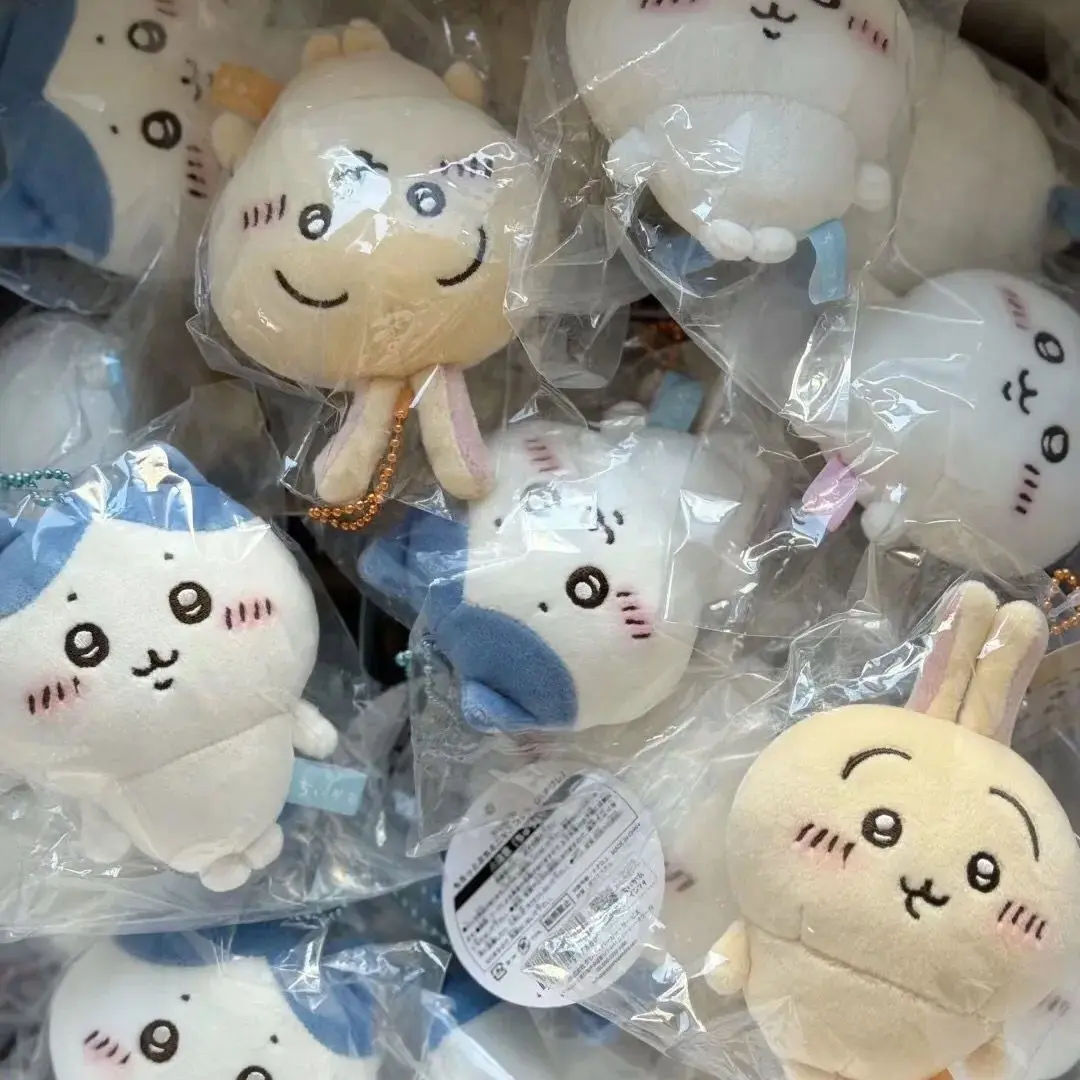 Anime Kawaii Chiikawaass Self Deprecating Bear Fury Hachiware Usagi Plush Doll Bag Pendant Decoration Keychain Birthday Gifts