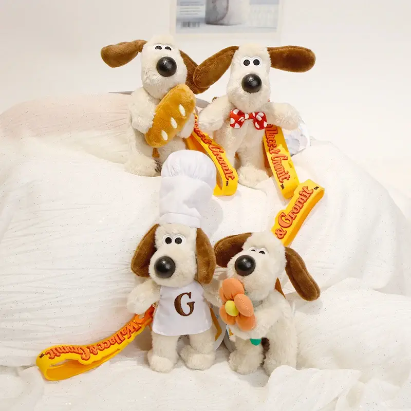 Cartoon Plush Key Chain  Wallace&Gromit Plush Toy Backpack Pendant Keychain Kawaii Cute Key Chain Car Key Decoration Xmas Gift