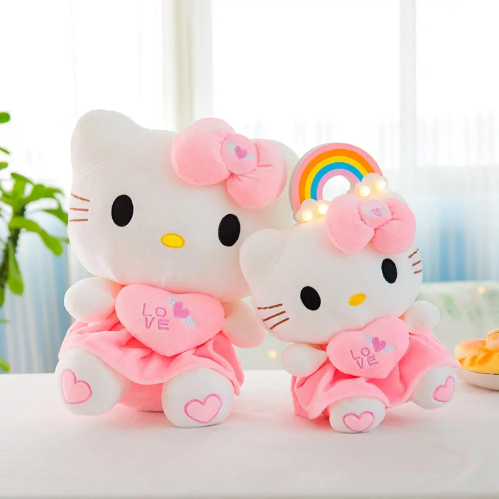 Bonito olá kitty rosa brinquedos de pelúcia anime dos desenhos animados plushie boneca macio recheado travesseiro brinquedos par