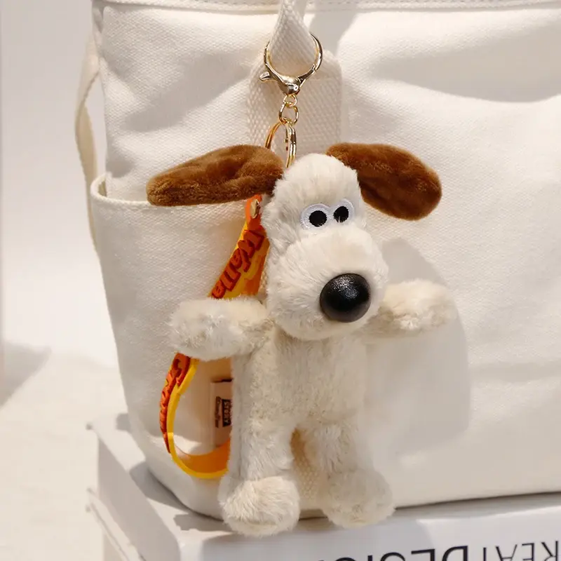 Cartoon Plush Key Chain  Wallace&Gromit Plush Toy Backpack Pendant Keychain Kawaii Cute Key Chain Car Key Decoration Xmas Gift