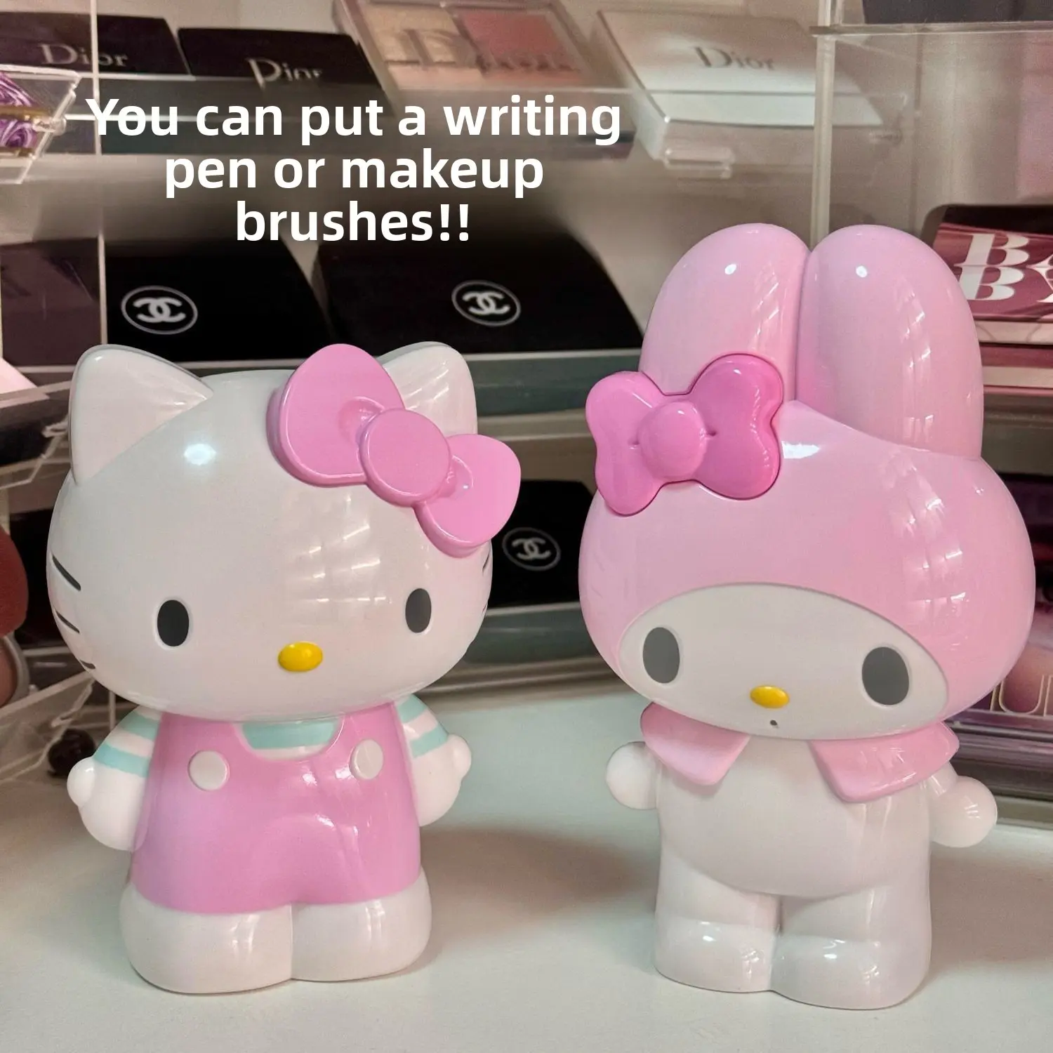 Sanrio HelloKitty pen holder stationeryMelody makeup brush organizer desktop storage ornament gifts