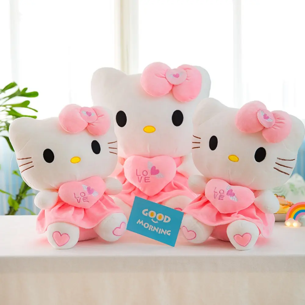 Bonito olá kitty rosa brinquedos de pelúcia anime dos desenhos animados plushie boneca macio recheado travesseiro brinquedos par