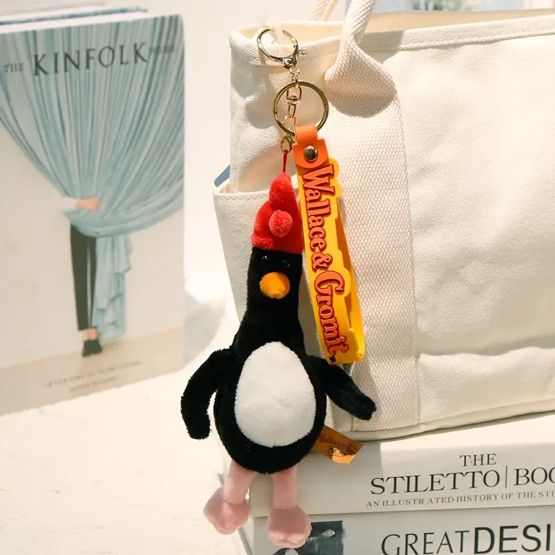Cartoon Plush Key Chain  Wallace&Gromit Plush Toy Backpack Pendant Keychain Kawaii Cute Key Chain Car Key Decoration Xmas Gift