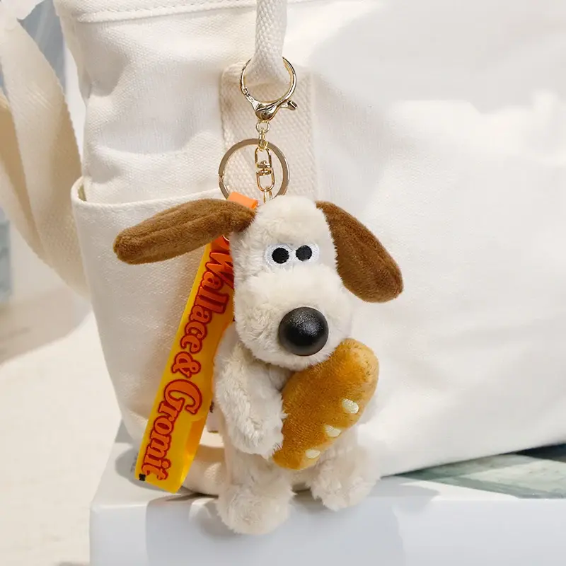 Cartoon Plush Key Chain  Wallace&Gromit Plush Toy Backpack Pendant Keychain Kawaii Cute Key Chain Car Key Decoration Xmas Gift