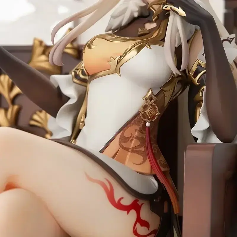 27cm Anime Genshin luxury Ningguang Gold Leaf and Pearly Jade Ver Pvc Action Figure Model Doll Desktop Ornaments Decoratio Gifts