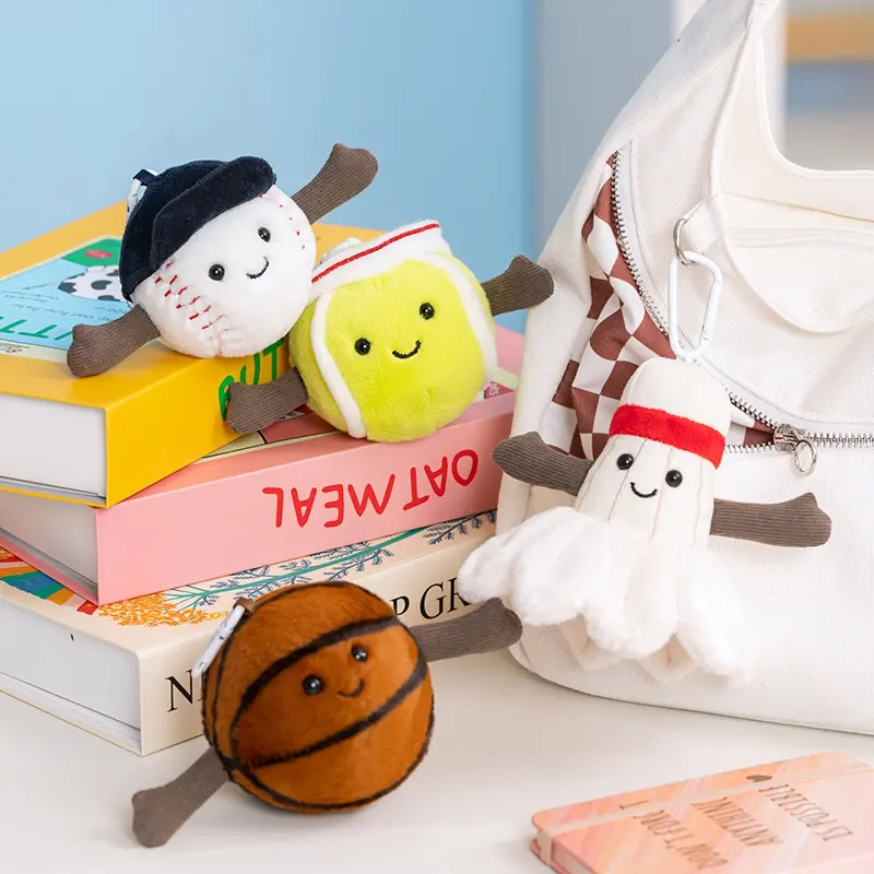 Cute Basketball Plushies Football Tennis Baseball Plush Toys Badminton Stuffed Balls Pillow Players Souvenir Kid Gift