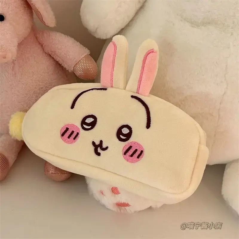 Kawaii Chiikawa Plush Pencil Case Cute Large Capacity Student Supplies Storage Bag Zipper Cosmetic Bag Storage Bag Supplies