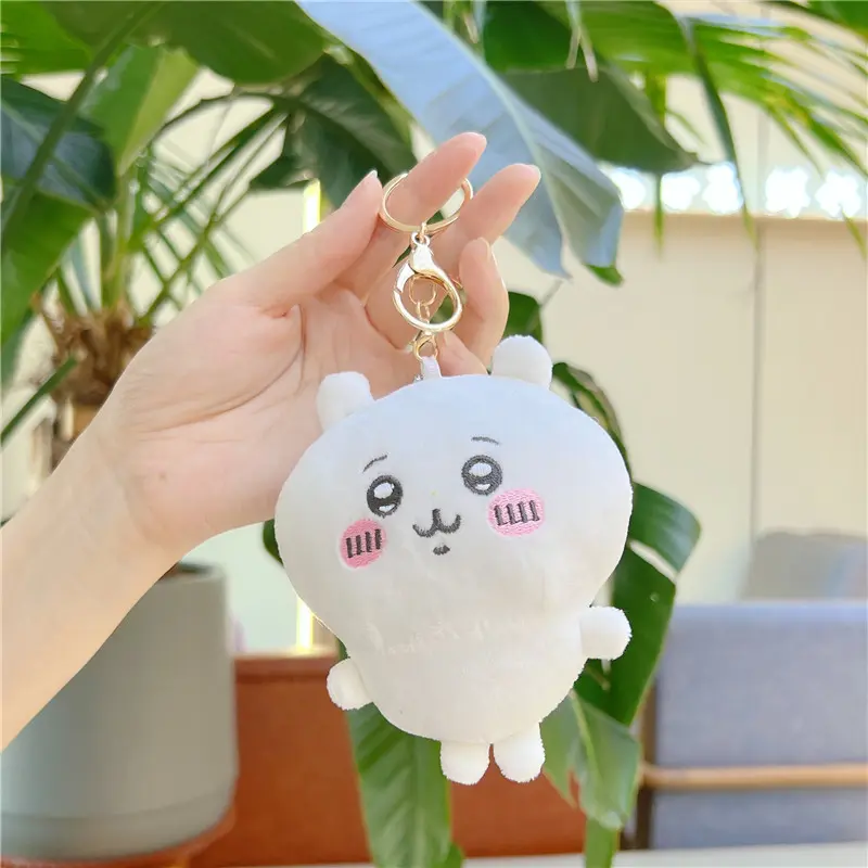 Kawaii Chiikawa Plush Doll Keychain Usagi Hachiware Dolls Keyring Schoolbag Pendant Toy Key Chains Ornaments Kids Birthday Gifts