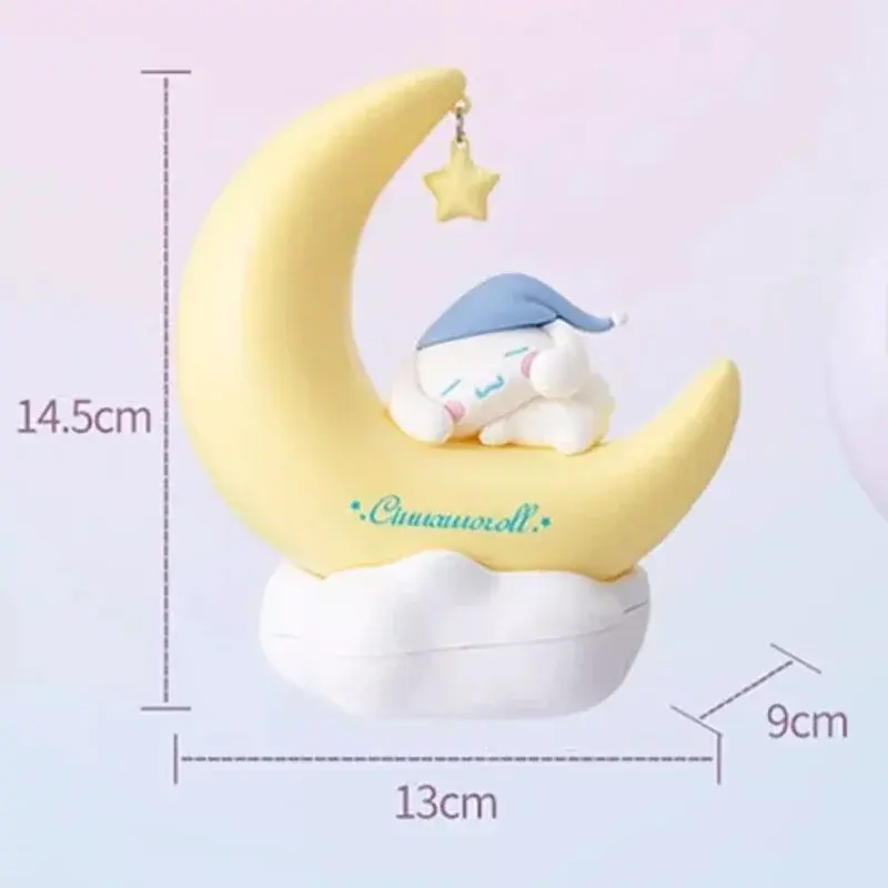 Cinnamoroll Kuromi Moonlight Night Light Cute Crescent Shape Desk Lamp with 3 Color Modes USB Powered Atmosphere Bedroom Decor