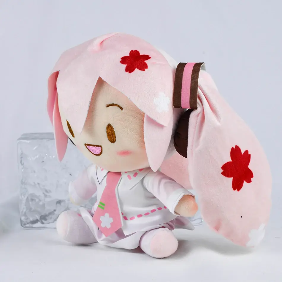Cartoon 20cm Hatsune Miku Plush Doll Toy Anime sakura Miku snow Miku Character Kawaii Sitting posture Fufu Kids Christmas Gift