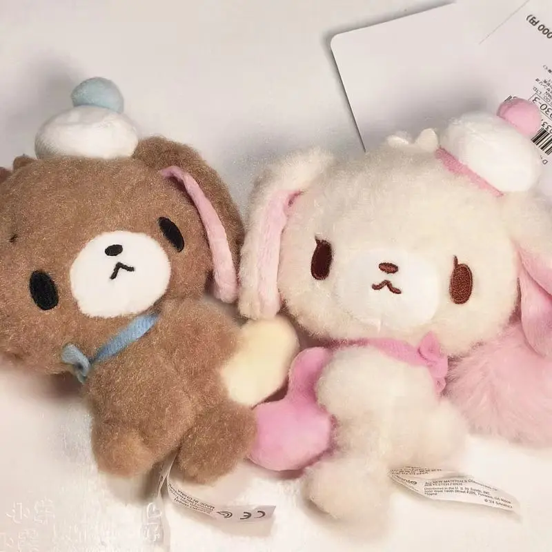 New Sugarbunnies Mascot Plush Keychain Shirousa Kurousa With Heart Cute Keychains Chain Keyring Keyholder Toy Doll Girls Gift