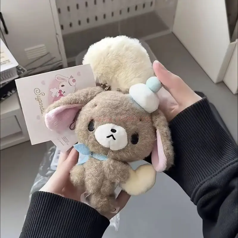 New Sugarbunnies Mascot Plush Keychain Shirousa Kurousa With Heart Cute Keychains Chain Keyring Keyholder Toy Doll Girls Gift