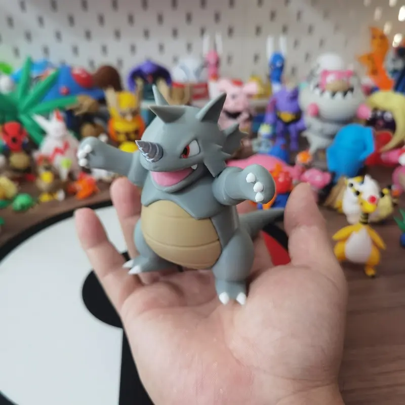 Anime Pokemon Rhyhorn Rhydon Rhyperior Figures 1:20 Proportion World Diy 3D Printing Cartoon Character Desktop Model Toy Gift