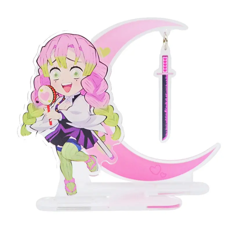 Demon Slayer Acrylic Stand Up Anime Cartoon Double Sided Backpack Pendant Agatsuma Zenitsu Kamado Nezuko Creative Accessories