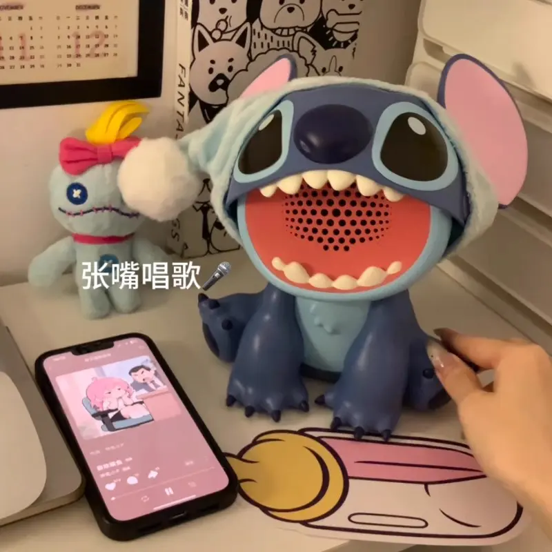 Disney Lilo&Stitch Bluetooth Speaker Cartoon Anime Pajama Accessories Stitch Doll Model Speaker Toy Couple Kawaii Holiday Gift
