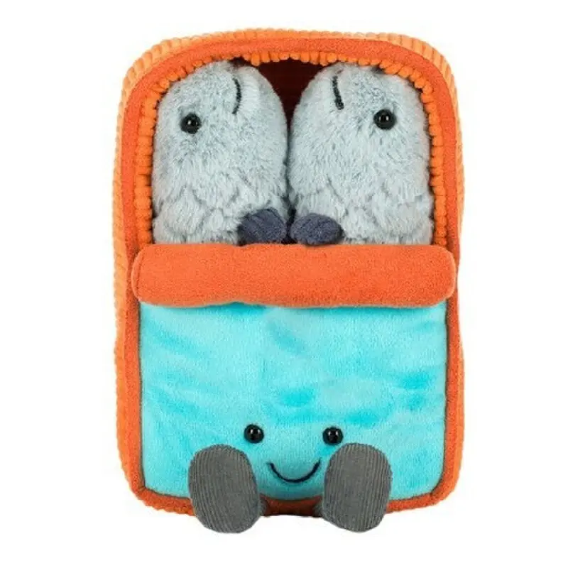 New sardine can cute plush doll toys can be taken out funny interactive doll gifts for friends