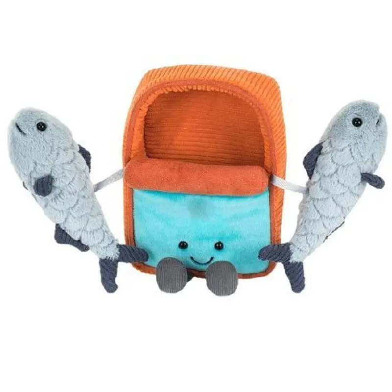 New sardine can cute plush doll toys can be taken out funny interactive doll gifts for friends