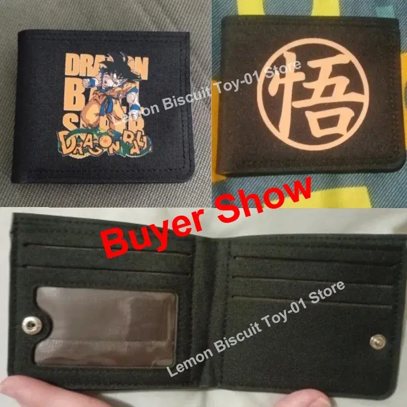 Dragon BallZ Short Folding Purse Anime Goku Small Canvas Wallet Cartoon Card Holder Cute Coin Photo Case Funny Birthday Gifts