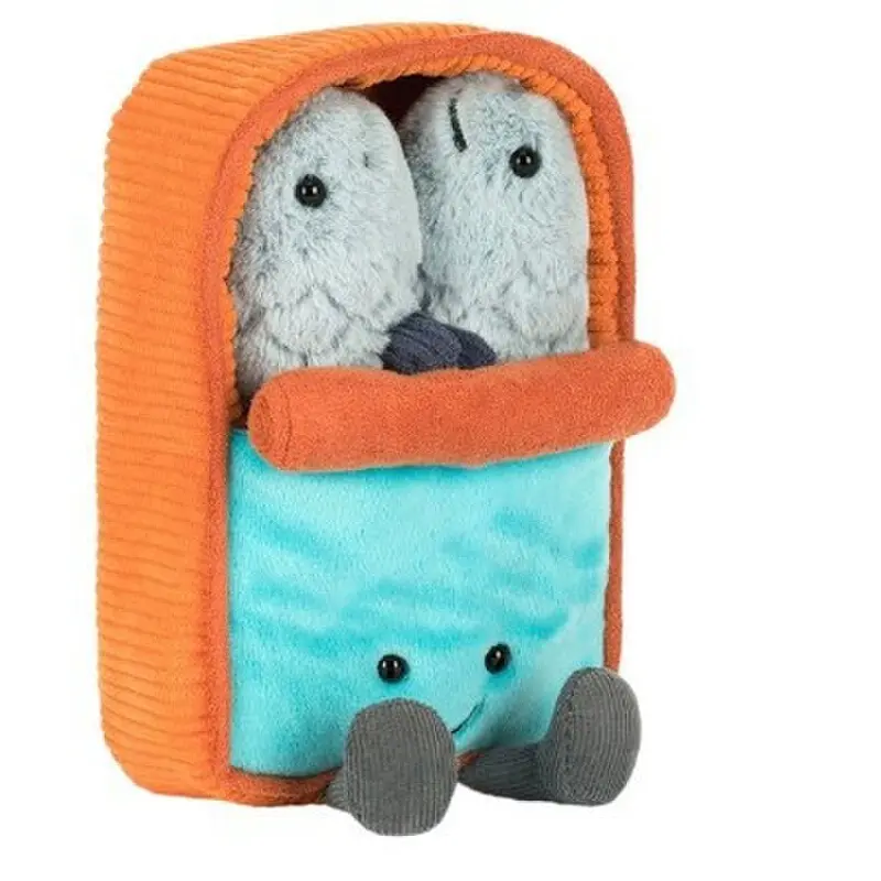 New sardine can cute plush doll toys can be taken out funny interactive doll gifts for friends