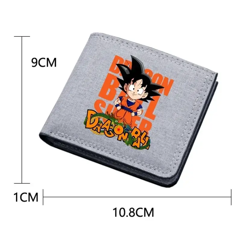 Dragon BallZ Short Folding Purse Anime Goku Small Canvas Wallet Cartoon Card Holder Cute Coin Photo Case Funny Birthday Gifts