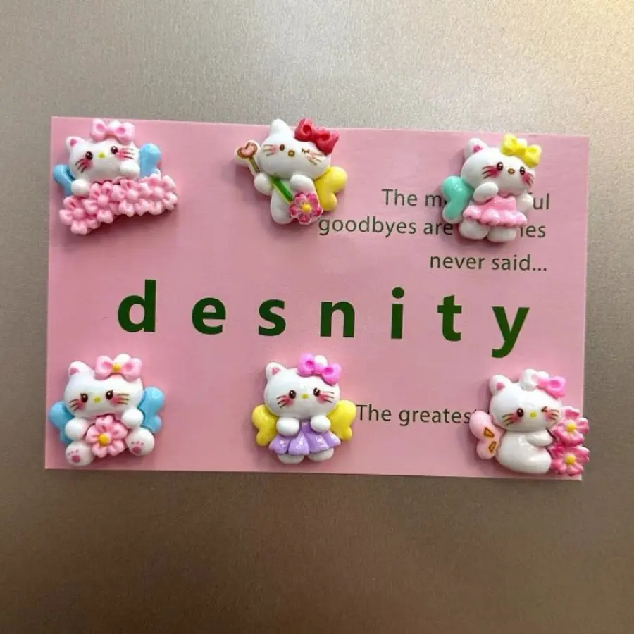 5/10/25pcs random style  Hello kittyes Refrigerator Magnets, Kawaii Cartoon Food Fridge Magnets, Cute Decorative Magnets