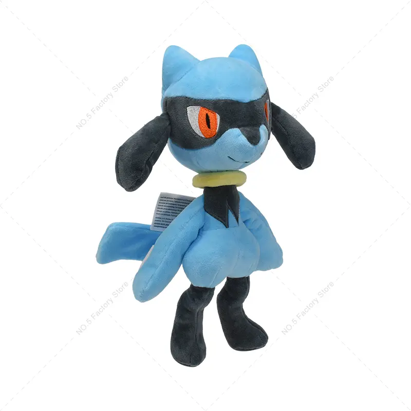 16-31cm Pokemon Standing Lucario Shiny Plush Doll Cute Mega Riolu Animal Stuffed Quality Peluche Toy Children Halloween Gifts