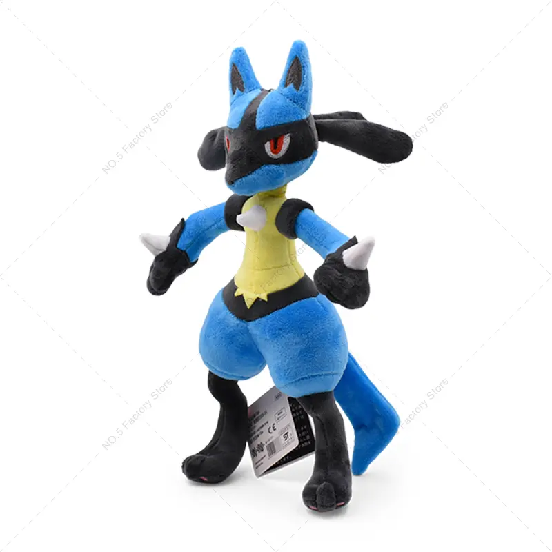 16-31cm Pokemon Standing Lucario Shiny Plush Doll Cute Mega Riolu Animal Stuffed Quality Peluche Toy Children Halloween Gifts