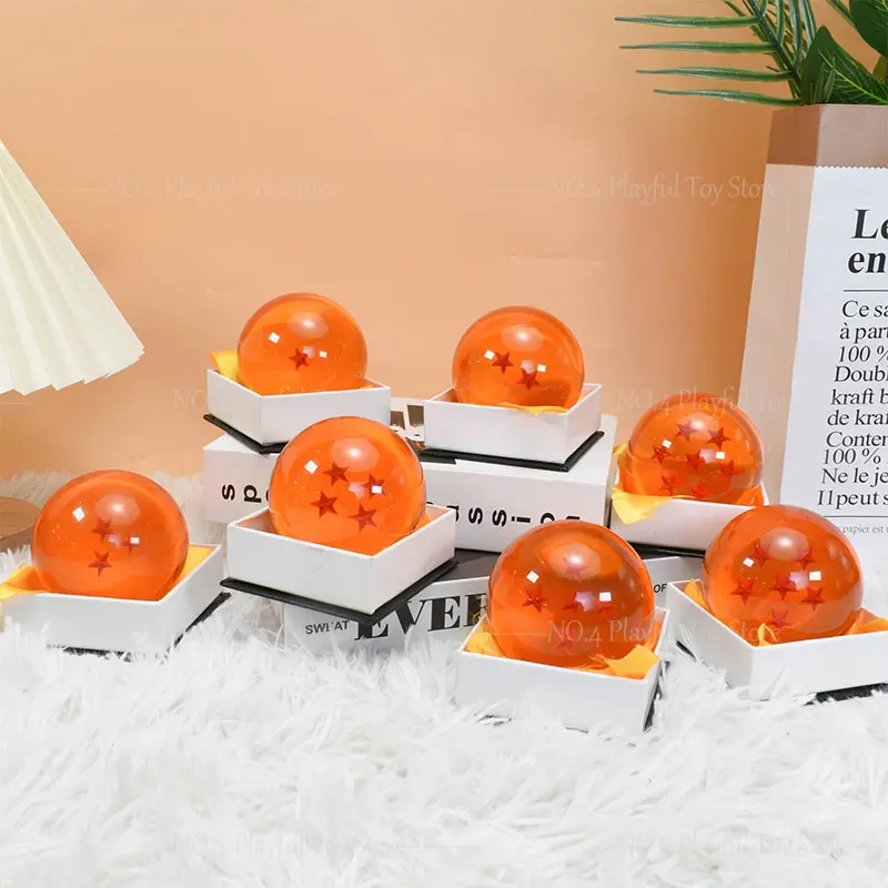 7.6cm Anime Figure Dragon Ball 1 2 3 4 5 6 7 Star Orange Resin Crystal Globe Big Size Desktop Ornaments Toys Collection Gift