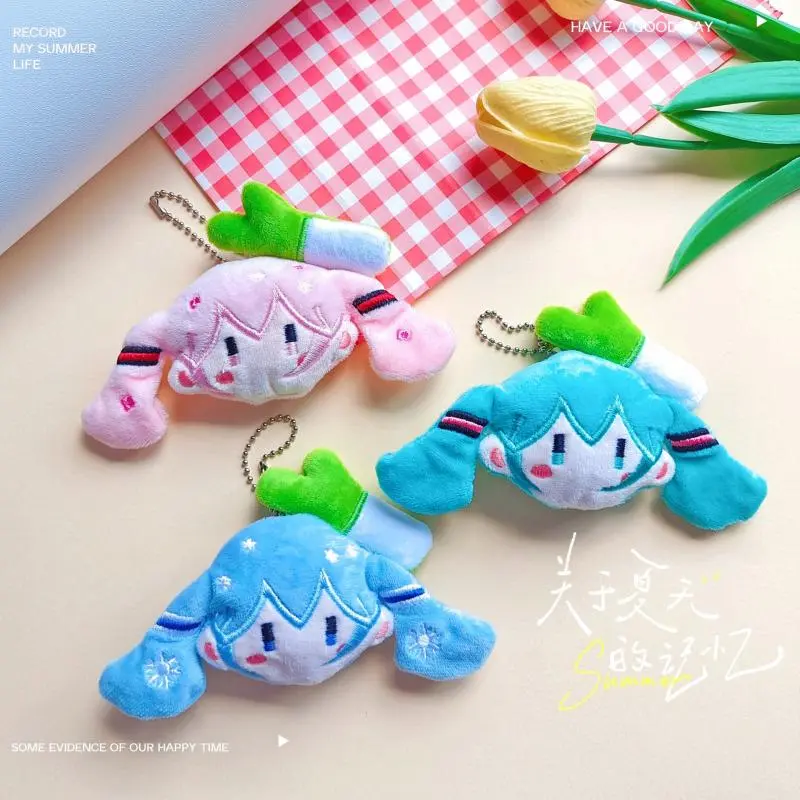 Hatsune Miku Plush Doll Toys Cartoon Anime Keychain Modelling Plushies Soft Stuffed Miku Bag Pendant Decoration Accessories Gift