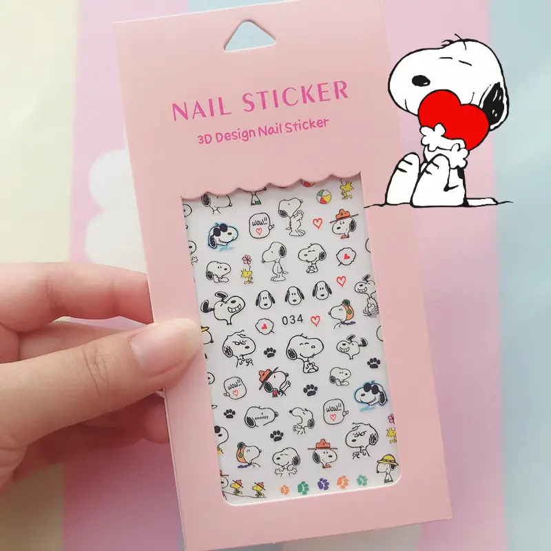 Snoopy Nail Stickers Self-adhesive Students Diy Stickers Anime Childlike Sticker Charms Manicure Decor Girl Nail Manicure Decal