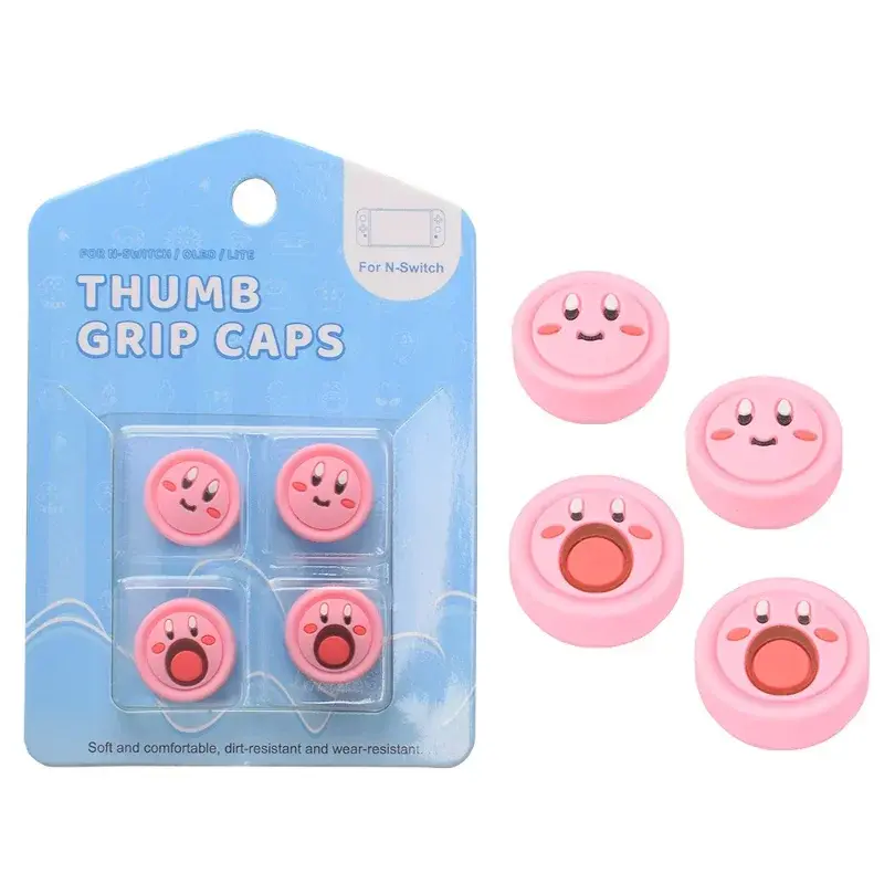 Kirby Cute Silicone Case for Nintendo Switch Joy-con Controller Thumb Stick Grip Cap Joystick Cover Gamepad Thumbstick Case 2024