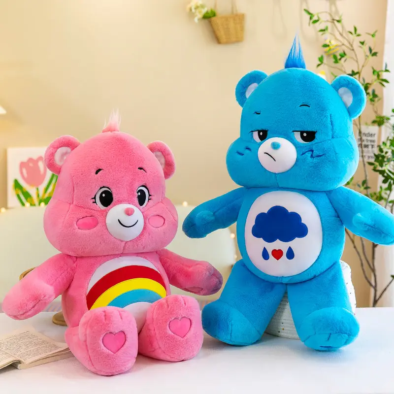 MINISO Rainbow Bear Plush Toys Lovely Cartoon Care Bears Plush Toy Teddy Bear Stuffed Dolls Homdecor Sleeping Plush Pillows Gift