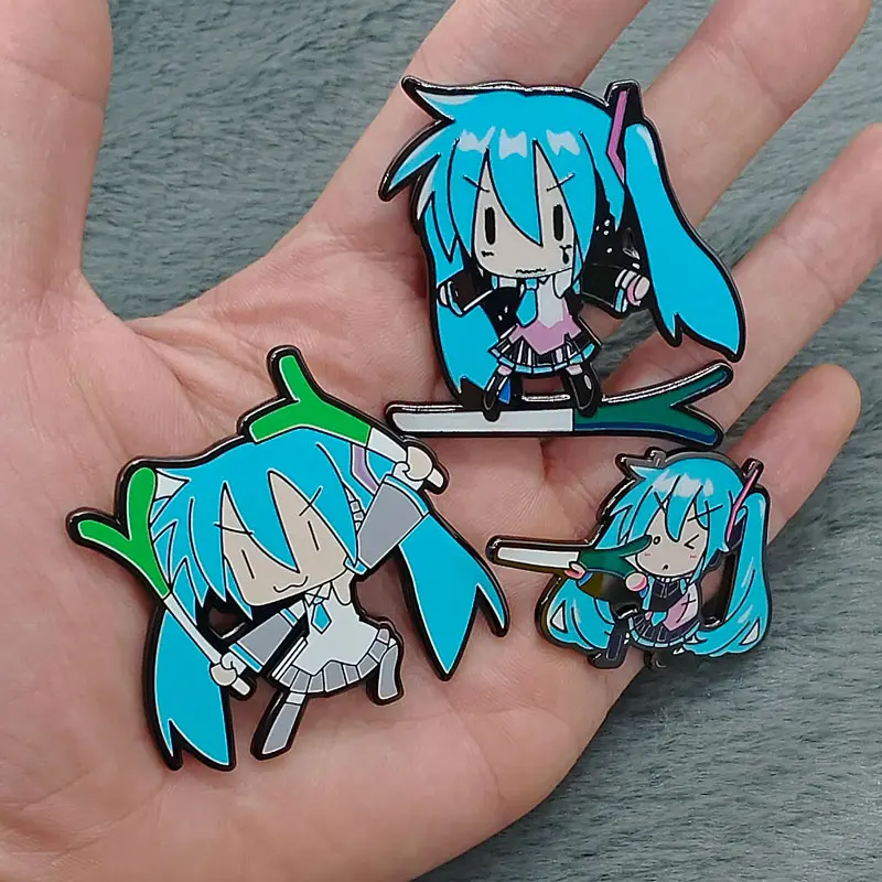 Hatsune Miku Enamel Pin Virtual Idol Singer Anime Kawaii Badges Cartoon Brooch for Clothes Lapel Pins for Backpacks Jewelry Gift