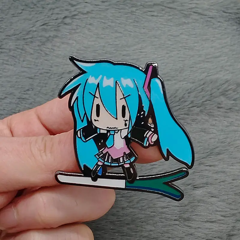 Hatsune Miku Enamel Pin Virtual Idol Singer Anime Kawaii Badges Cartoon Brooch for Clothes Lapel Pins for Backpacks Jewelry Gift