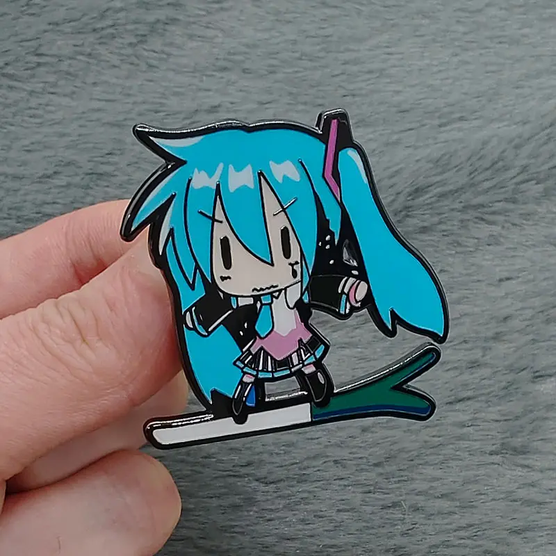Hatsune Miku Enamel Pin Virtual Idol Singer Anime Kawaii Badges Cartoon Brooch for Clothes Lapel Pins for Backpacks Jewelry Gift