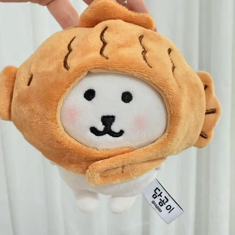 New Adorable Cotton Doll Headwear Set 10cm Doll Self-Deprecating Bear French Fries Taiyaki Octopu Headwear Set Doll Accessory