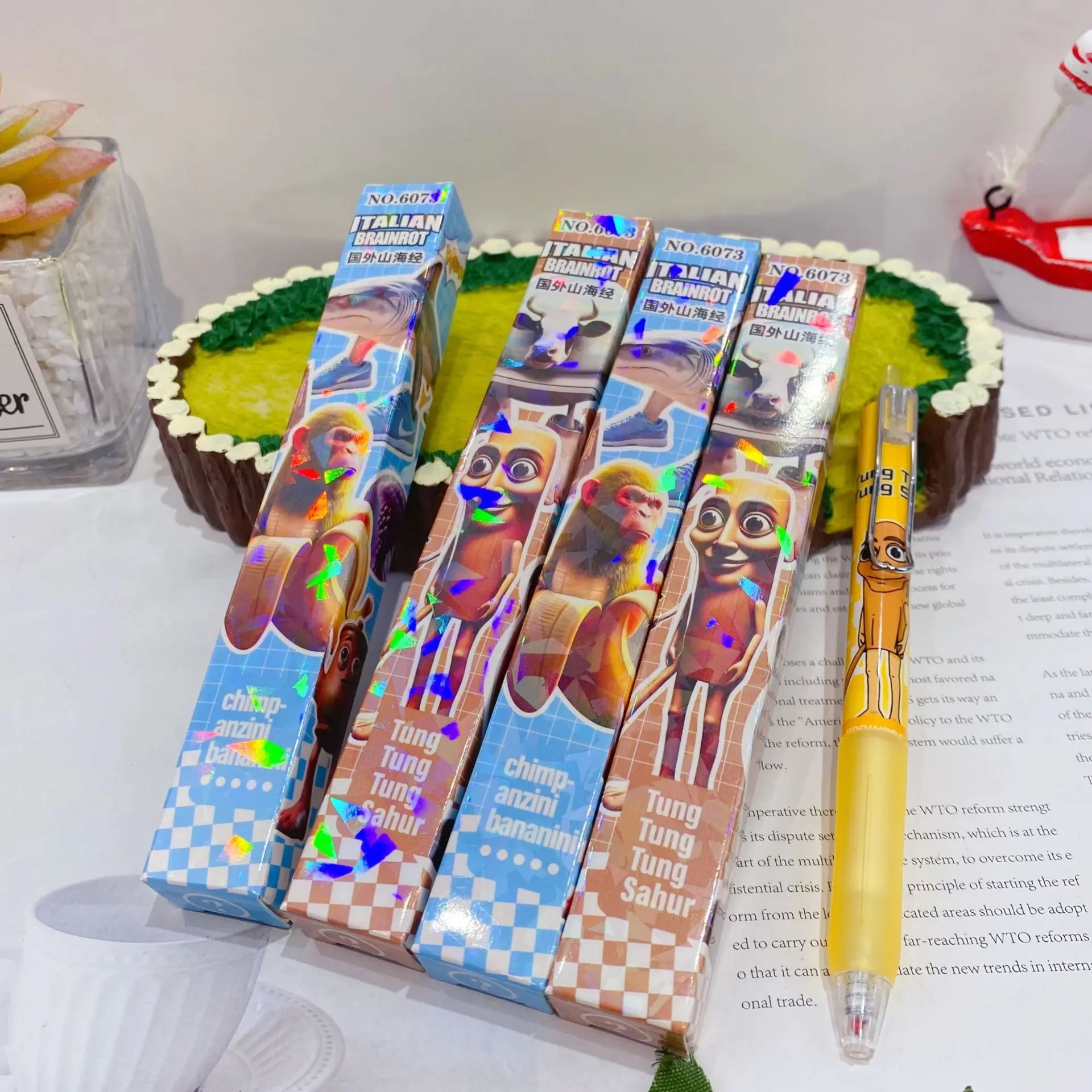 Tralalero Tralala Gel Pens Tungtung Sahur Brainrot Anime Pen Kids Back To School Stationery New Office Accessories Children Gift