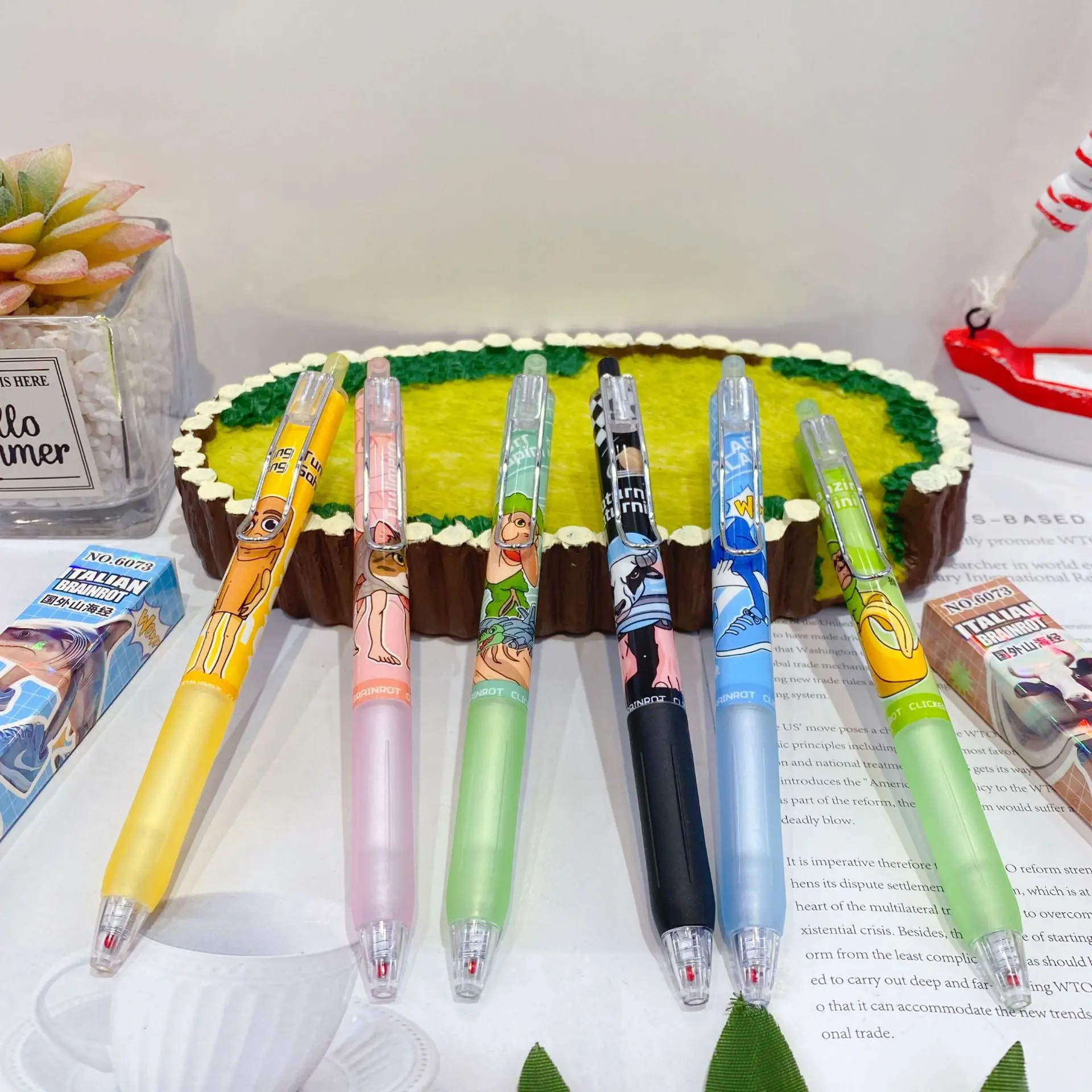 Tralalero Tralala Gel Pens Tungtung Sahur Brainrot Anime Pen Kids Back To School Stationery New Office Accessories Children Gift