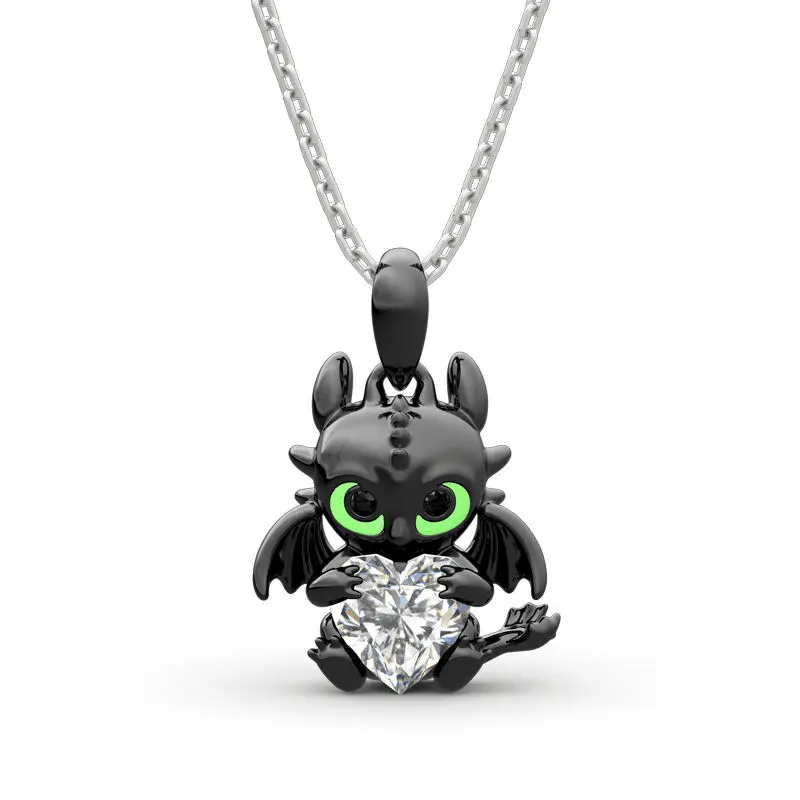 Anime Kawaii Toothless Necklace Charms Pendant Kids Adult Fashion Jewelry Accessories Light Night Fury Cartoon Cute Necklaces